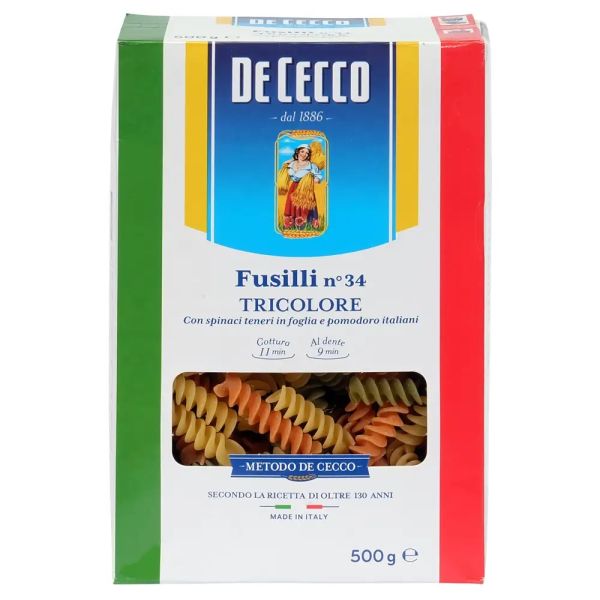 De Cecco Fusilli Tricolore n 34 - 500g